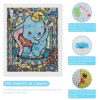 Amazon.co.jp: ダンボダイヤモンドアート 5Dダイヤモンドアート
